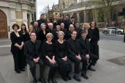 The choir outside the Old Bailey